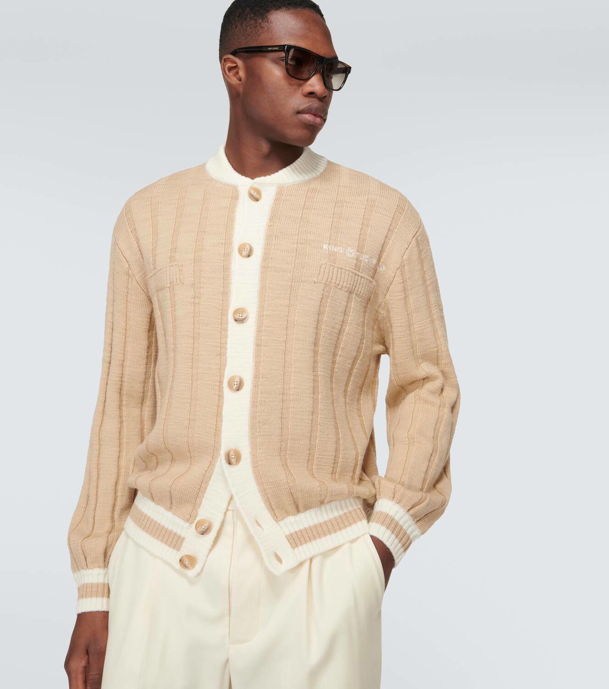 King & Tuckfield Striped wool cardigan