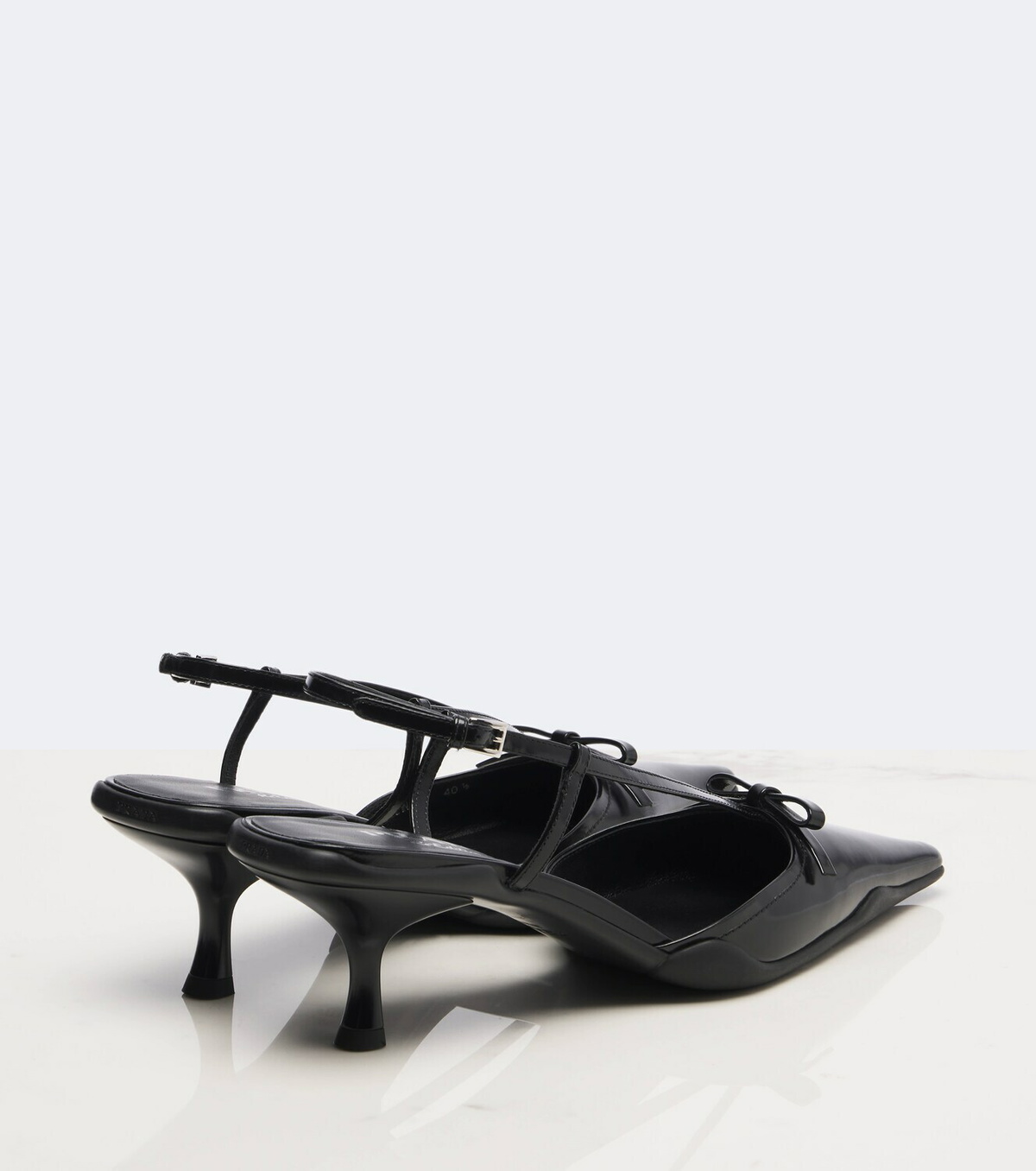 Prada Bow-detail leather slingback pumps