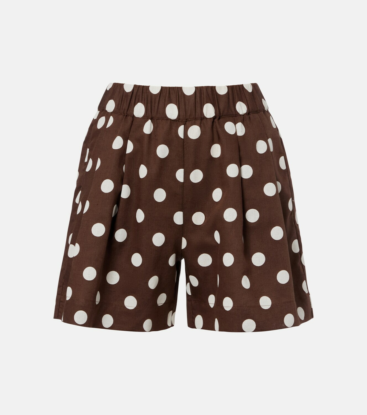 Asceno Zurich polka-dot linen and cotton shorts