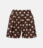 Asceno Zurich polka-dot linen and cotton shorts