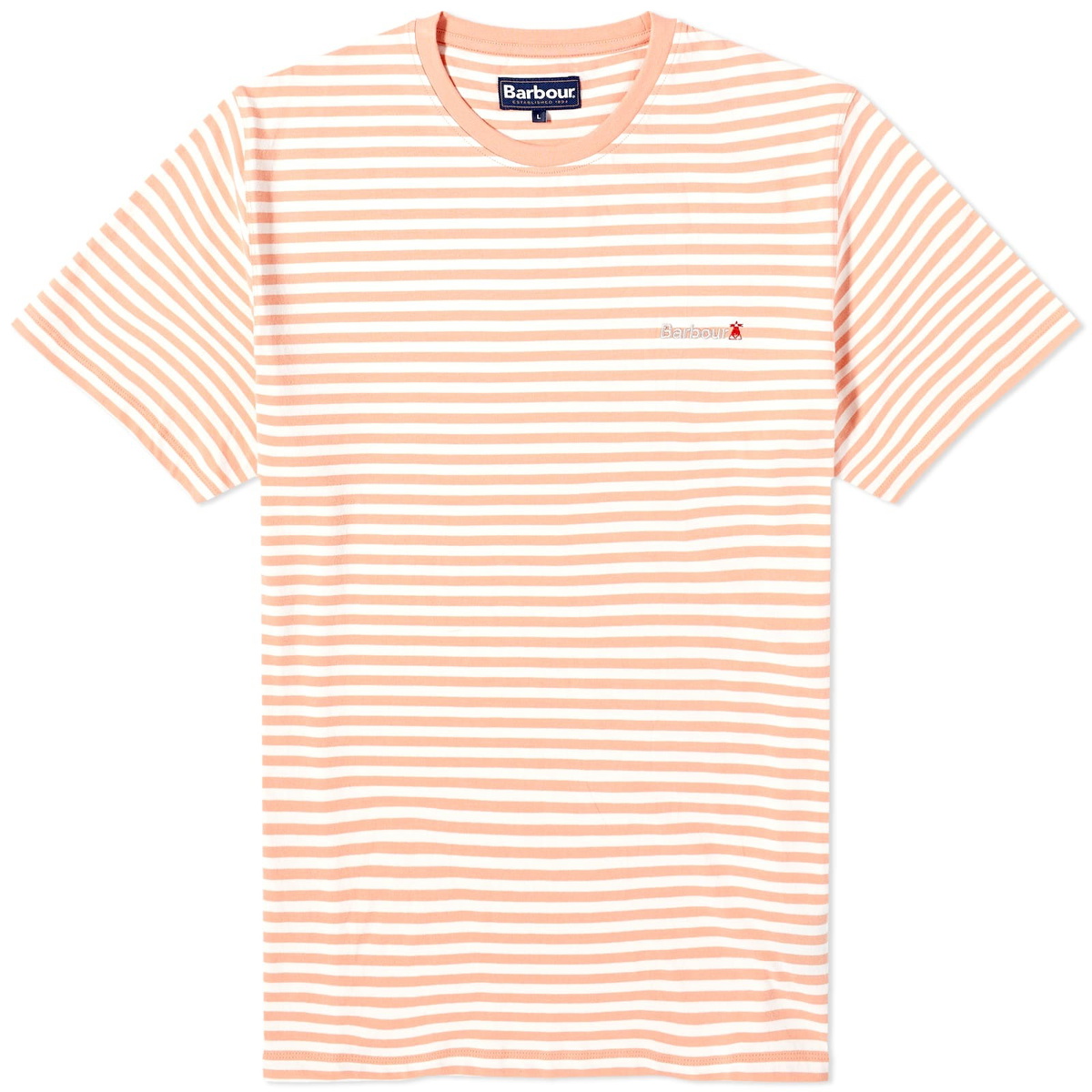 Barbour Men's Bilting Stripe T-Shirt in Faded Orange Barbour