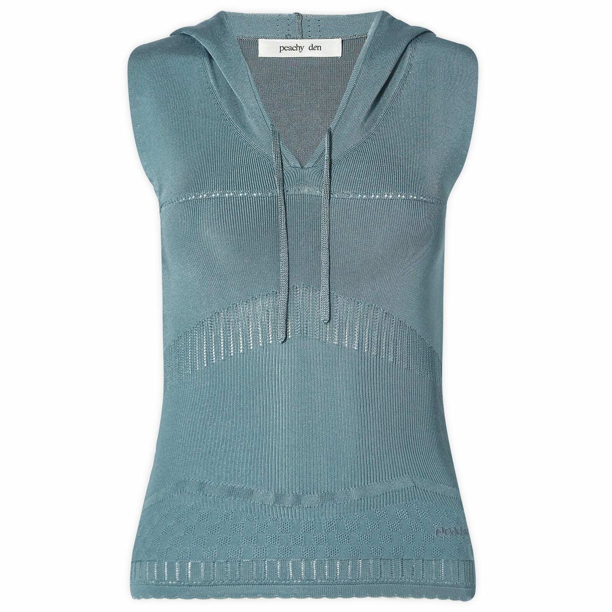 Peachy Den Women's Elsa Knit Hoodie in Petrol