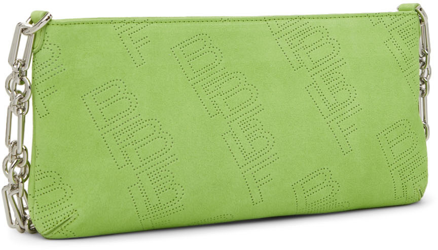 Rachel Bright Green Perforated Suede Leather Bag