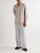 Zegna - Wide-Leg Linen Drawstring Trousers - White