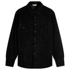Carter Young Men's Suede Western Shirt in Black Sand