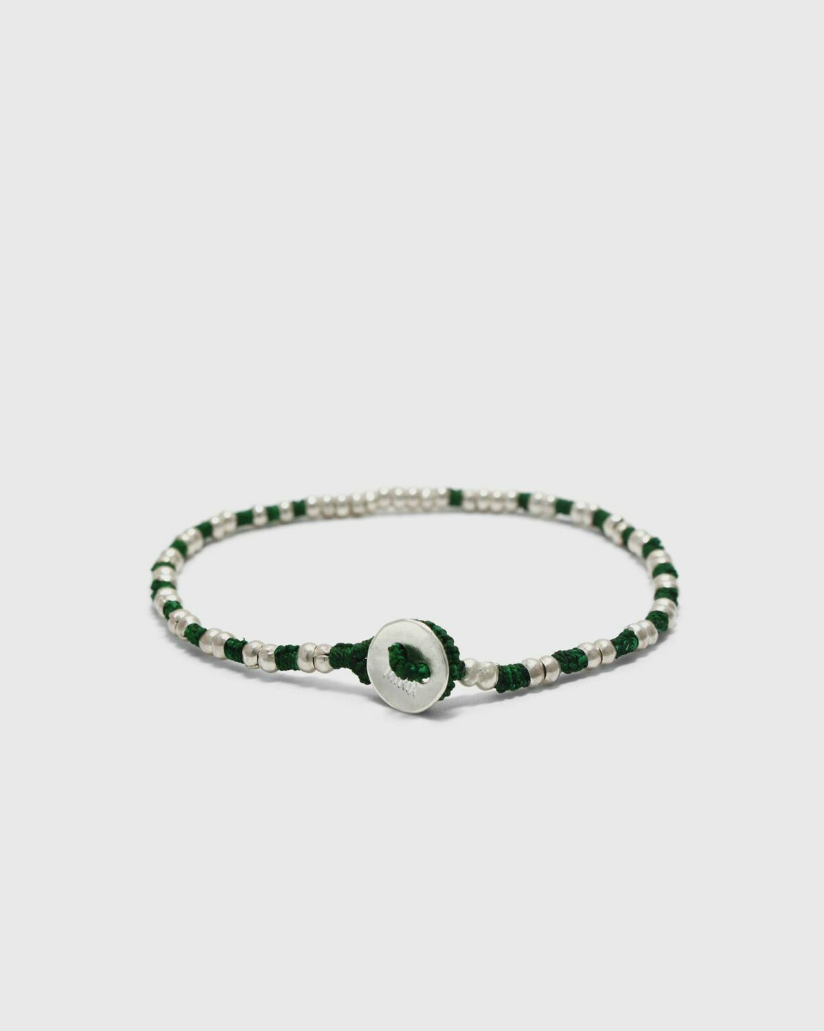 MIKIA Silver beads green/silver Mens Jewellery