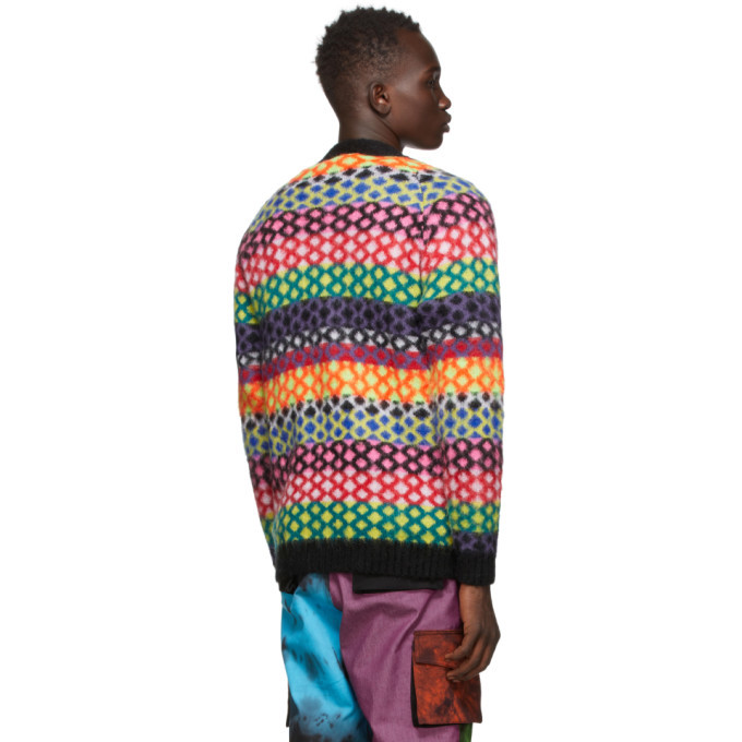 AGR SSENSE Exclusive Multicolor Mohair Diamond Cardigan AGR