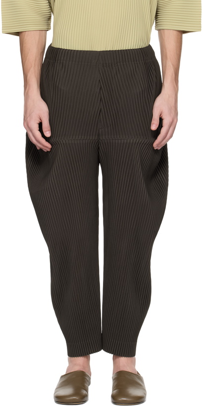Photo: HOMME PLISSÉ ISSEY MIYAKE Brown Kinetic Sculpture Trousers