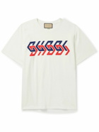 GUCCI - Logo-Print Cotton-Jersey T-Shirt - Neutrals