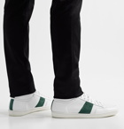 SAINT LAURENT - SL/10 Suede-Trimmed Perforated Leather High-Top Sneakers - White