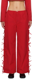 Sandy Liang Red Poppet Track Pants