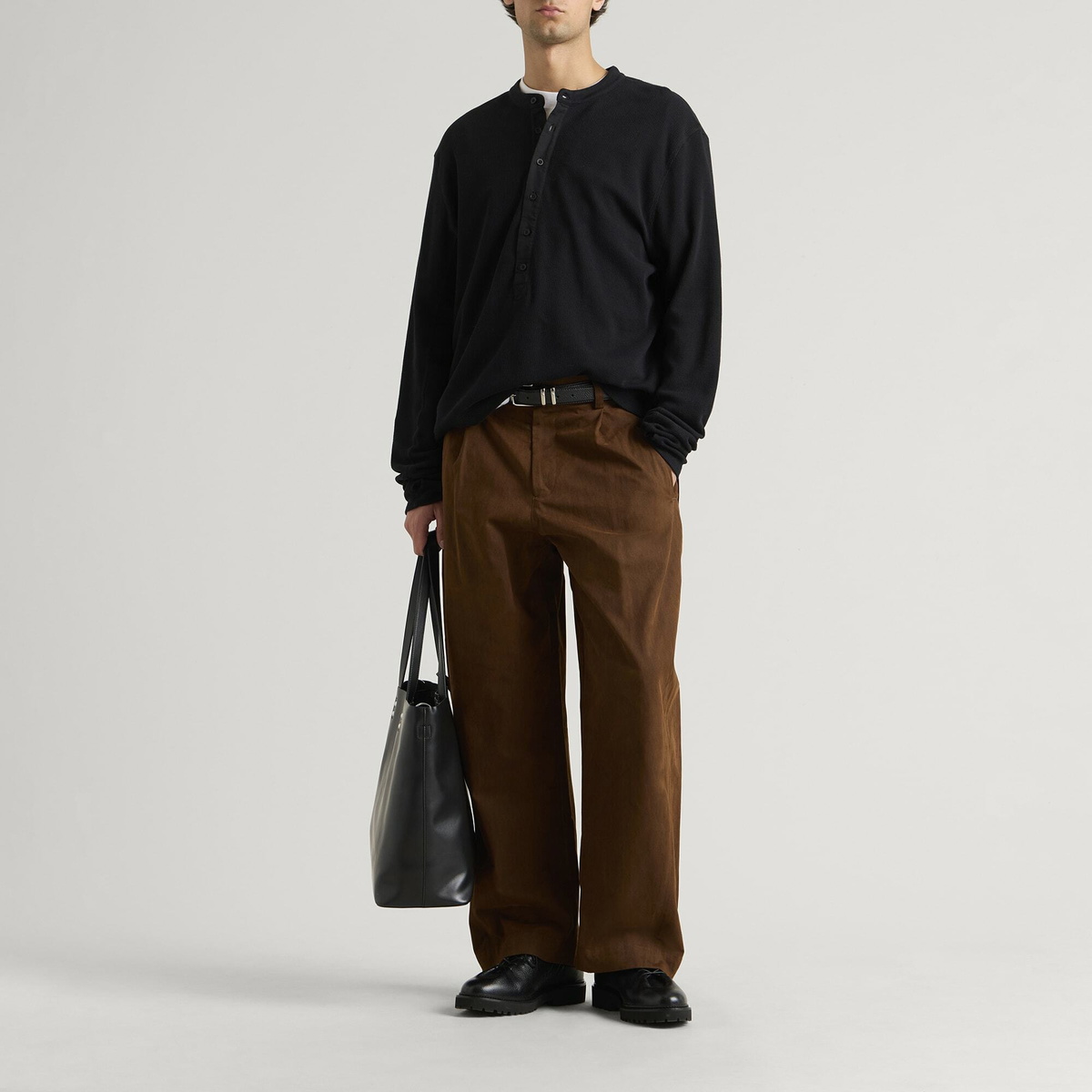 Sage Nation Men's Single Pleat Trouser in Bark Brown