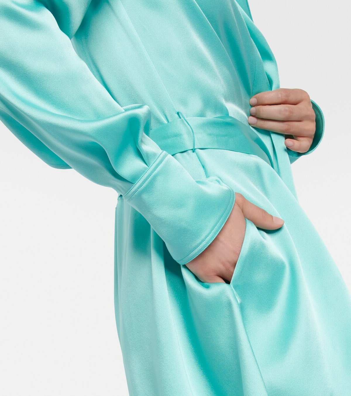 Stella McCartney Lace-trimmed satin midi dress Stella McCartney
