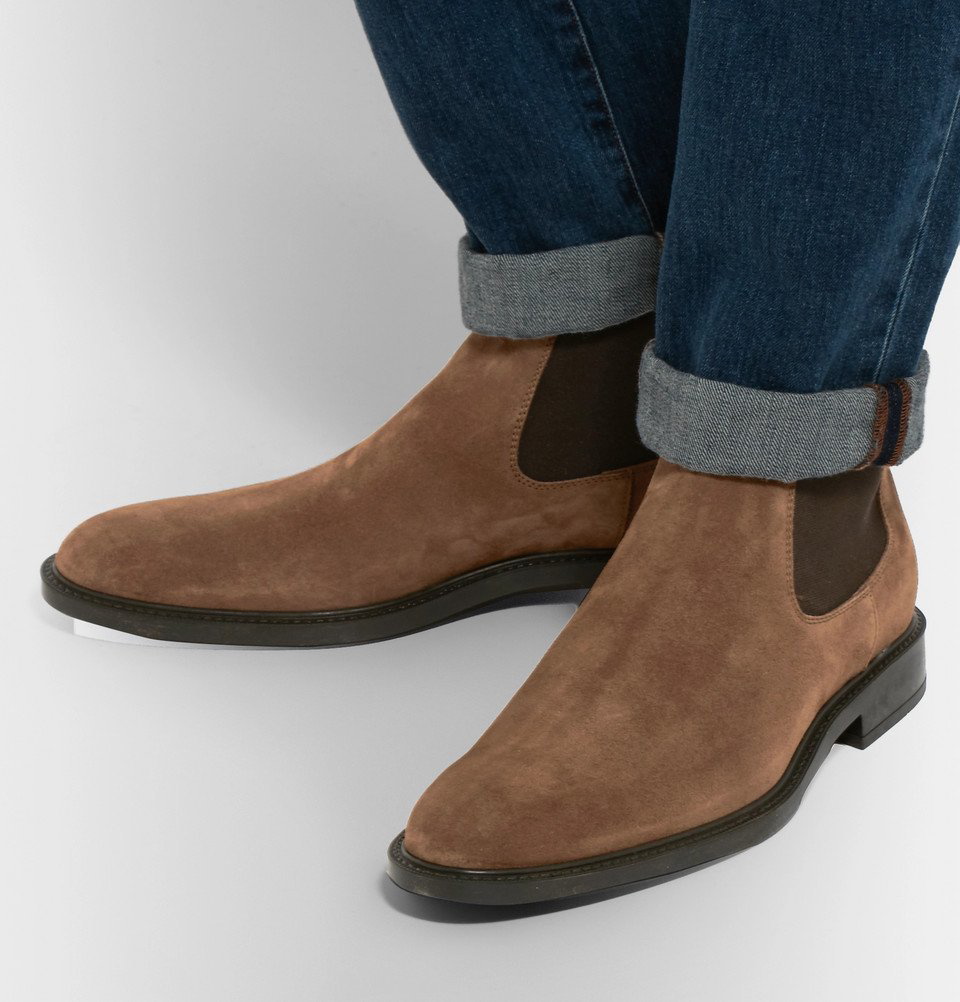 - Suede Chelsea Boots - - Brown