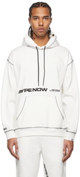 AAPE by A Bathing Ape White Contrast Stitch Logo Hoodie