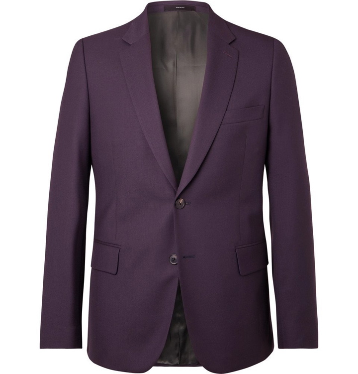 Photo: Paul Smith - Aubergine Soho Slim-Fit Wool Suit Jacket - Purple