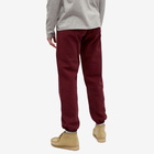 Sporty & Rich Men's Classic Logo Sweat Pant in Burgundy/Gold Embroidery