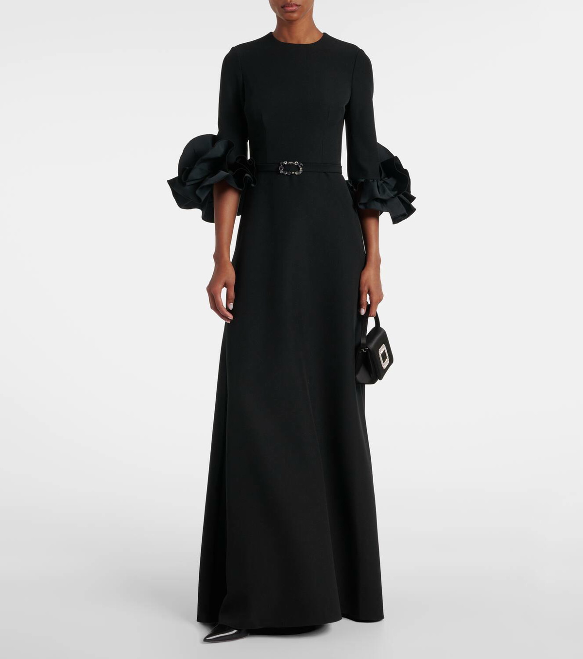 SAFIYAA サフィヤ ドレス ワンピース Belted crepe gown1045418 Safiyaa Belted ruffled crêpe gown Safiyaa