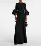 Safiyaa Belted ruffled crêpe gown