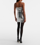Gucci Sequined strapless minidress