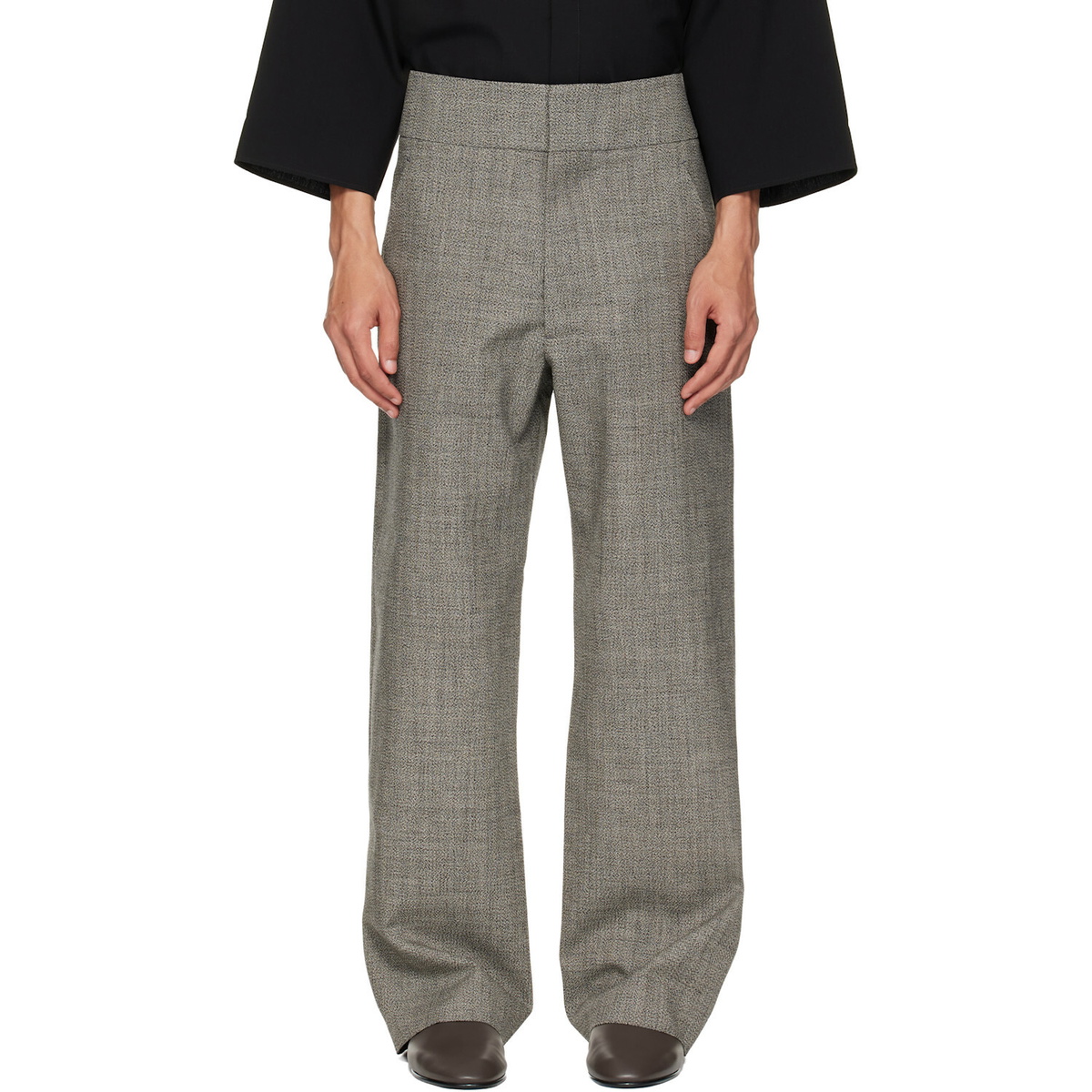 Fear of God Gray Mouline Wool Casual Flat Front Trousers
