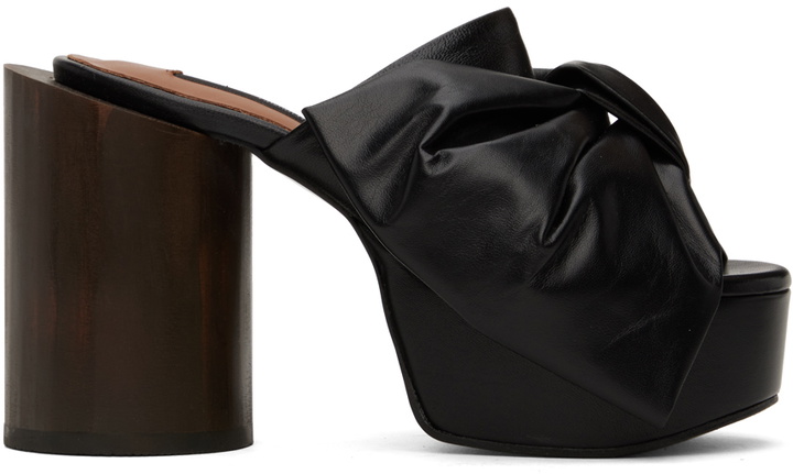 Photo: Pushbutton Black Ribbon Platform Heels