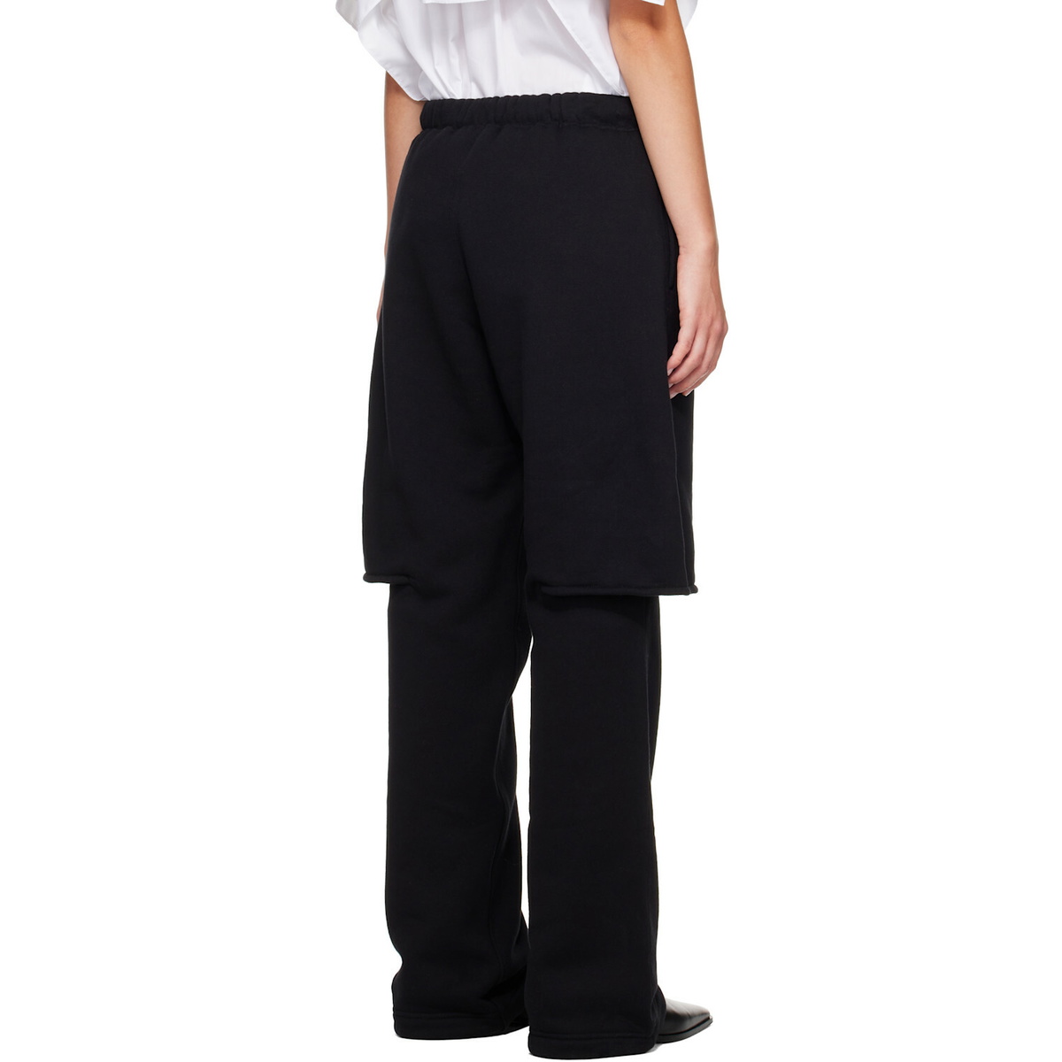 sacai Black Cotton Jersey Lounge Pants
