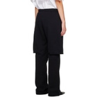 sacai Black Cotton Jersey Lounge Pants