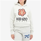 Kenzo Women's Flower Logo Classic Hoodie in Pale Grey