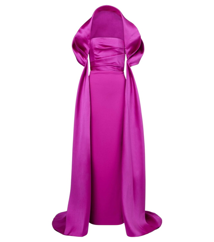 Photo: Solace London Vera caped satin gown