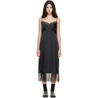 Simone Rocha Black Lace Trim Slip Midi Dress