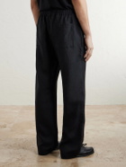 Saman Amel - Straight-Leg Linen Trousers - Black