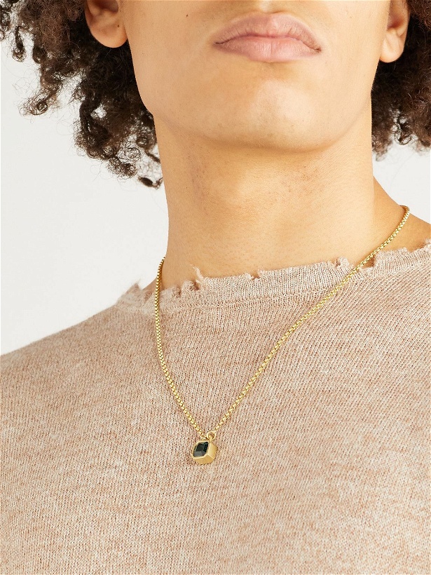 Photo: Shola Branson - The Lock 18-Karat Gold Tourmaline Necklace