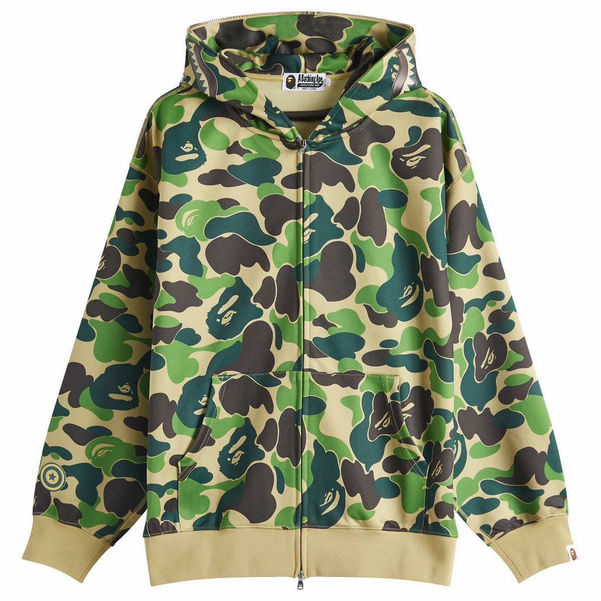 BAPE Green Camo ABC Tiger Full-Zip Hoodie A Bathing Ape