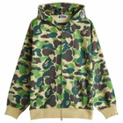 A Bathing Ape Men's Abc Camo Rayon Shark Full Zip Hoodie in Green
