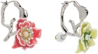 Acne Studios Silver & Multicolor Flower Earrings