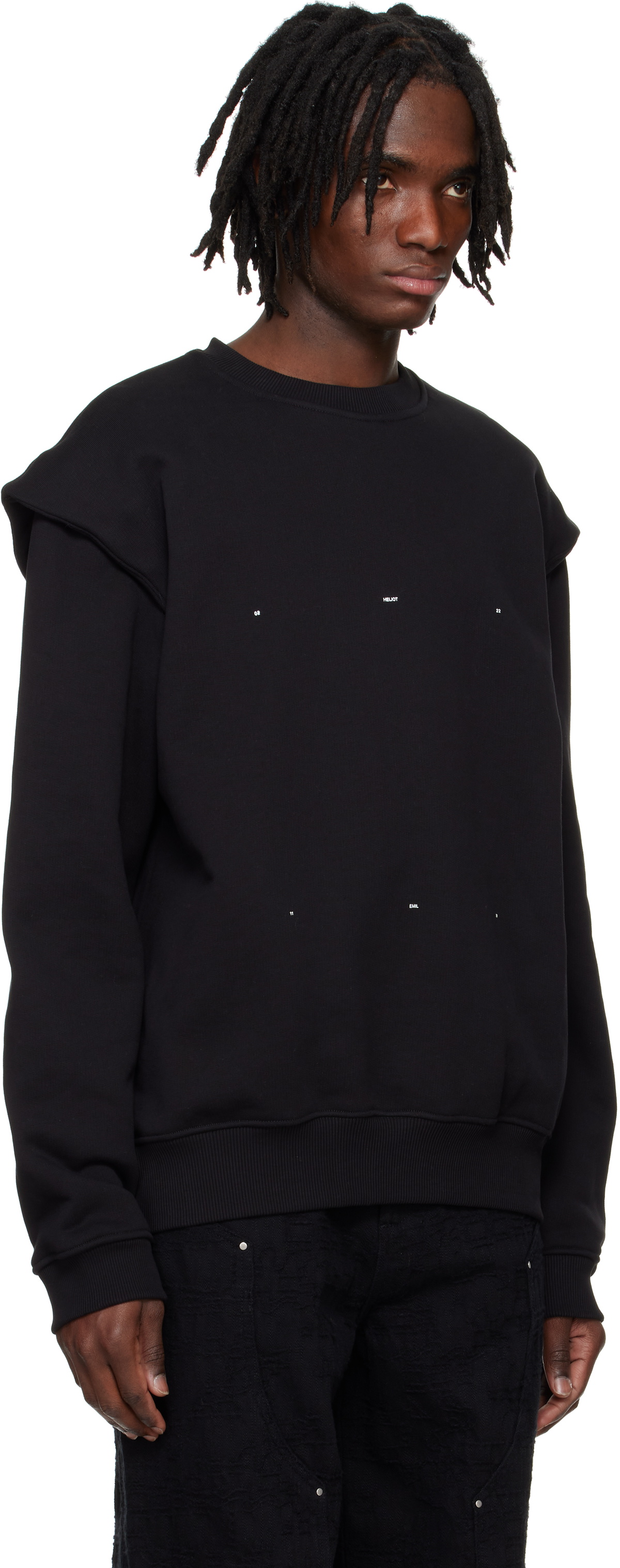 HELIOT EMIL Black Outline Logo Sweatshirt