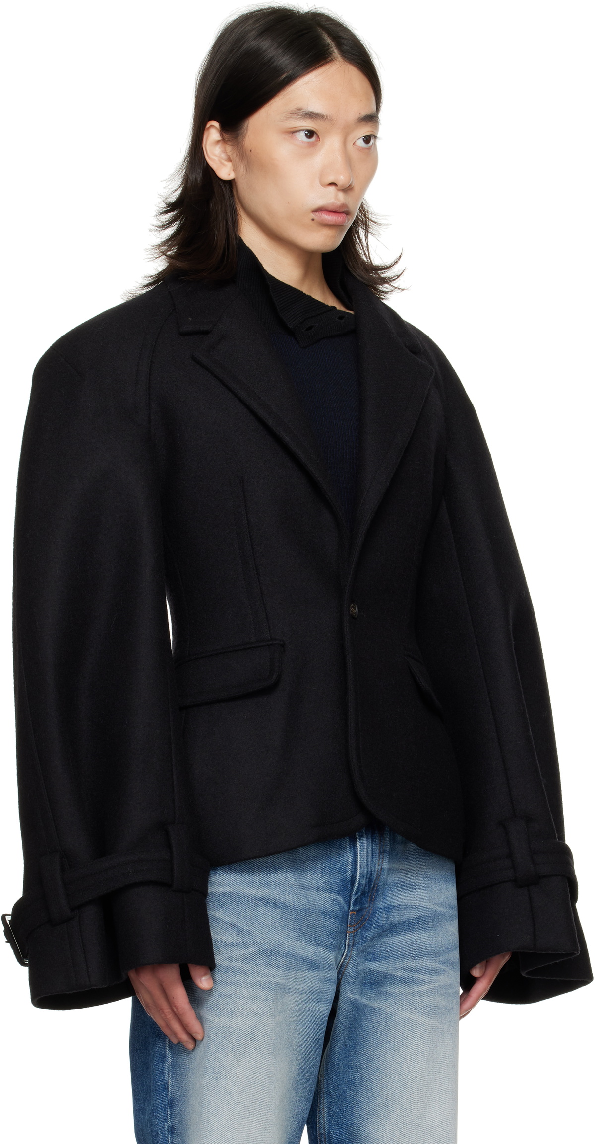 EGONlab Black Raglan Tailoring Blazer