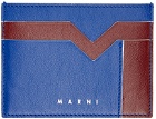 Marni Blue & Burgundy M Graphic Card Holder