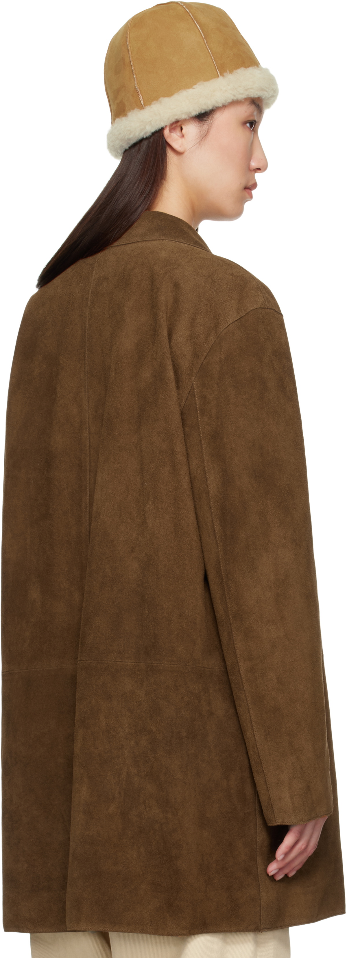 LE17SEPTEMBRE Tan Long Suede Jacket
