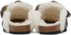 JW Anderson Brown Chain Shearling Mules