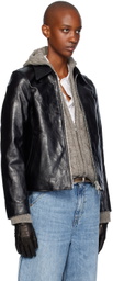 OUR LEGACY Black Mini Leather Jacket