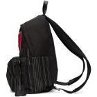 Moschino Black Nylon Pinstripe Backpack