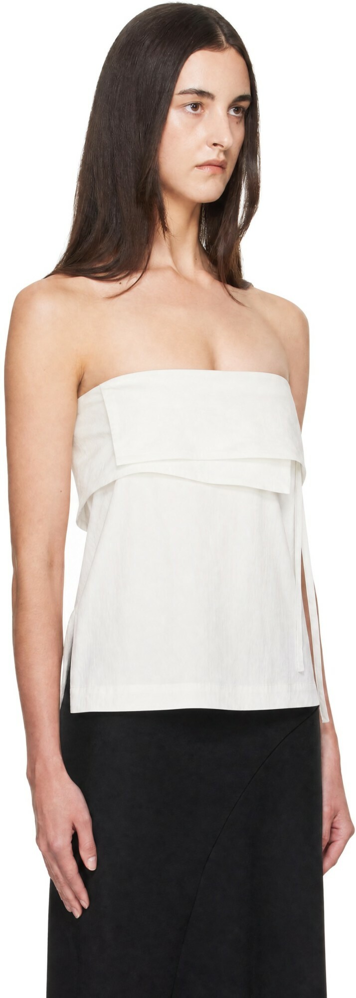 St. Agni White Strapless Wrap Top