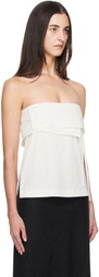 St. Agni White Strapless Wrap Top