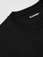 Jil Sander - Three-Pack Logo-Appliquéd Cotton-Jersey T-Shirts - Black