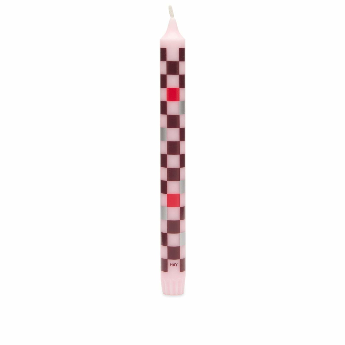 HAY Pattern Candle - Check in Pink/Bordeaux/Red/Silver 
