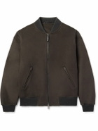 Brioni - Brushed Wool and Cashmere-Blend Bomber Jacket - Green