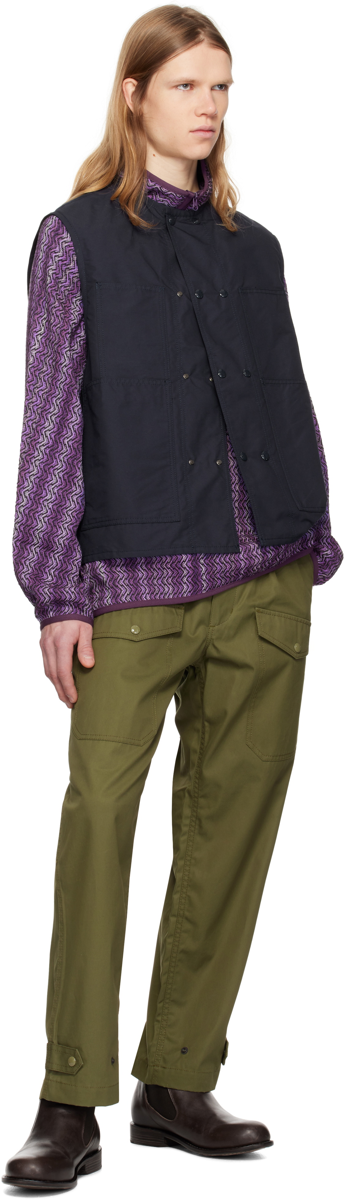 Pilgrim Surf + Supply Navy Finster Utility Reversible Vest Pilgrim