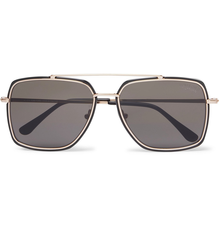 Photo: TOM FORD - Aviator-Style Acetate and Gold-Tone Sunglasses - Black